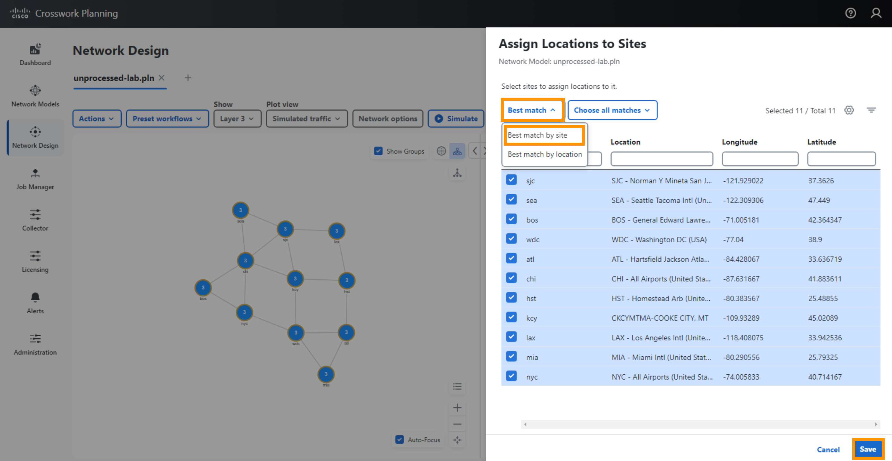 Assign Locations to Sites