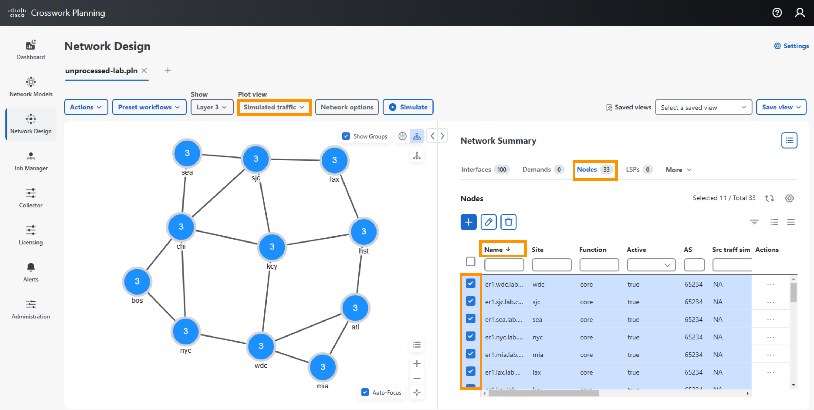 Select edge nodes