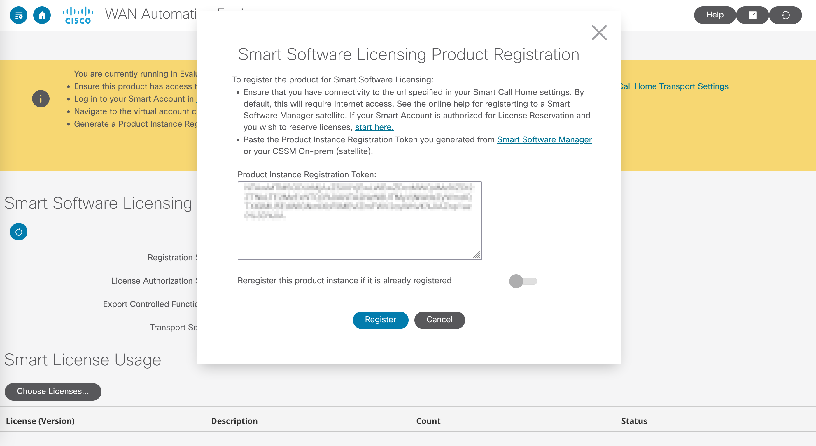 Smart Software License Registration